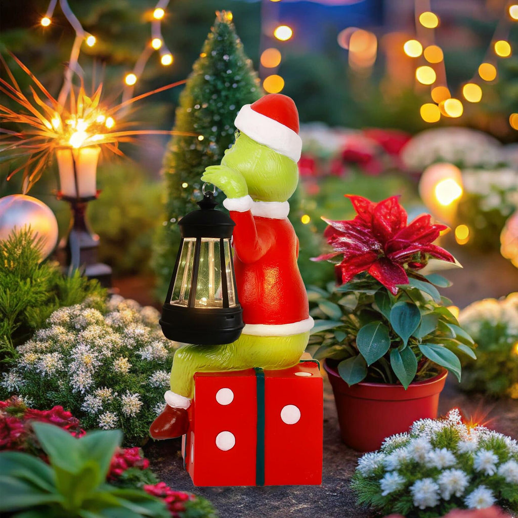 PopMeme Christmas Garden Statues Solar Lights Outdoor Lawn Decor Figurine