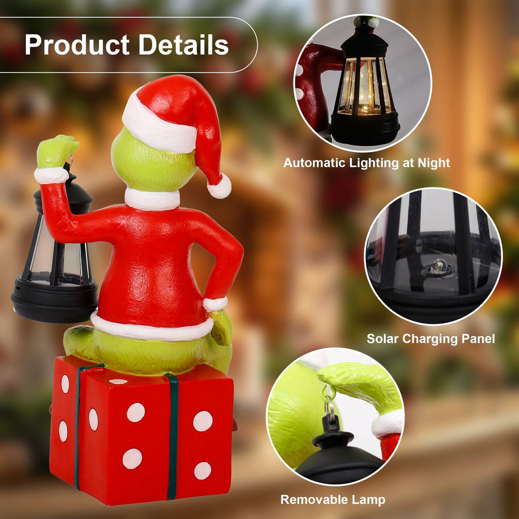 PopMeme Christmas Garden Statues Solar Lights Outdoor Lawn Decor Figurine