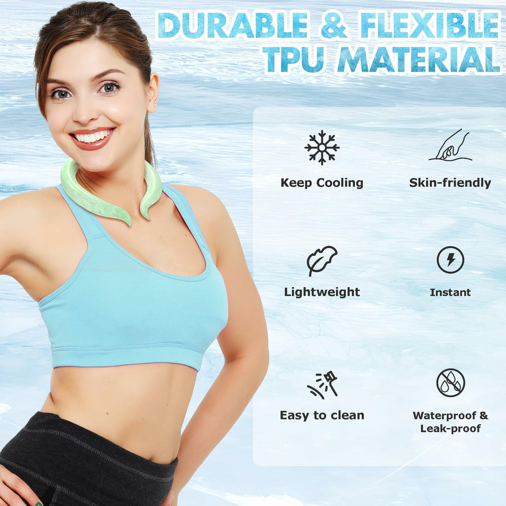 Fluorescent Neck Cooling Tube Reusable Ice Ring Neck Cooler Green