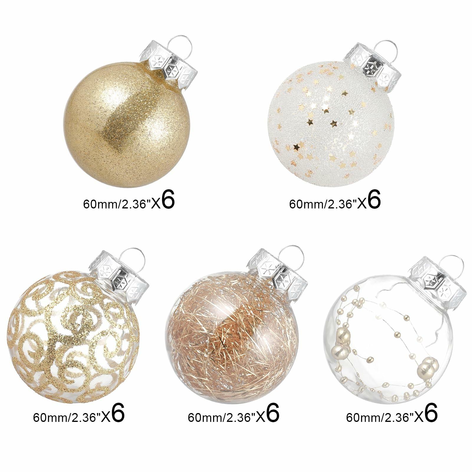 YYHUAWU Christmas Ball Ornament Set for Tree Decorations 40 PCS Shatterproof