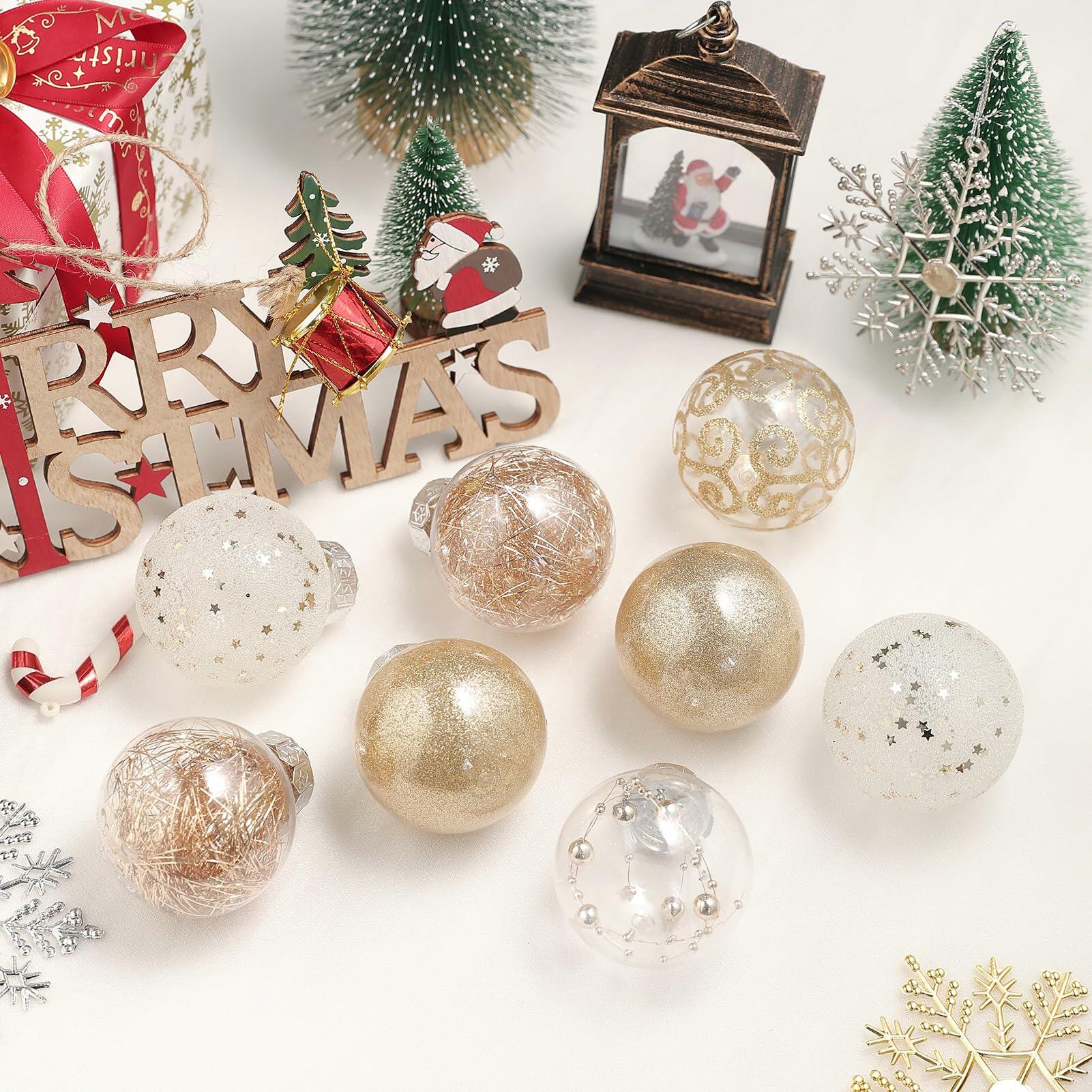 YYHUAWU Christmas Ball Ornament Set for Tree Decorations 40 PCS Shatterproof
