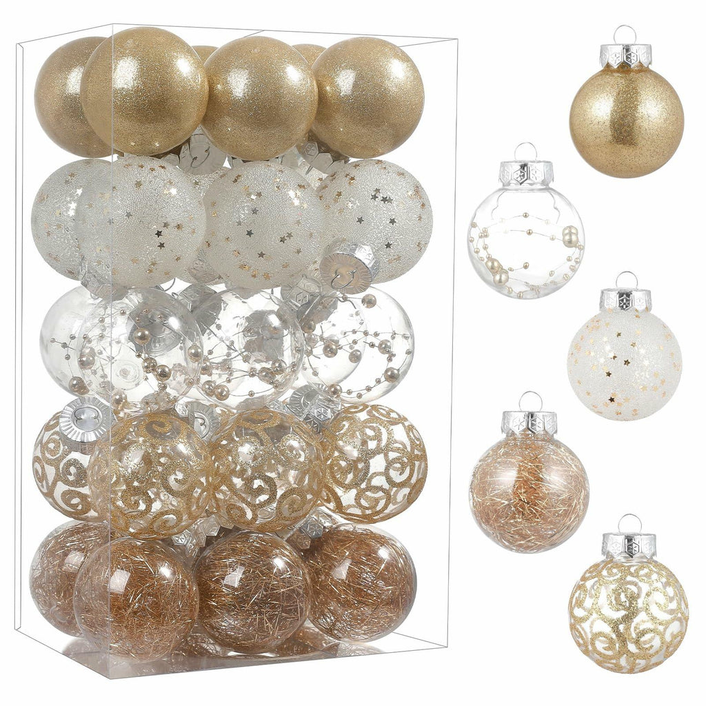 YYHUAWU Christmas Ball Ornament Set for Tree Decorations 40 PCS Shatterproof