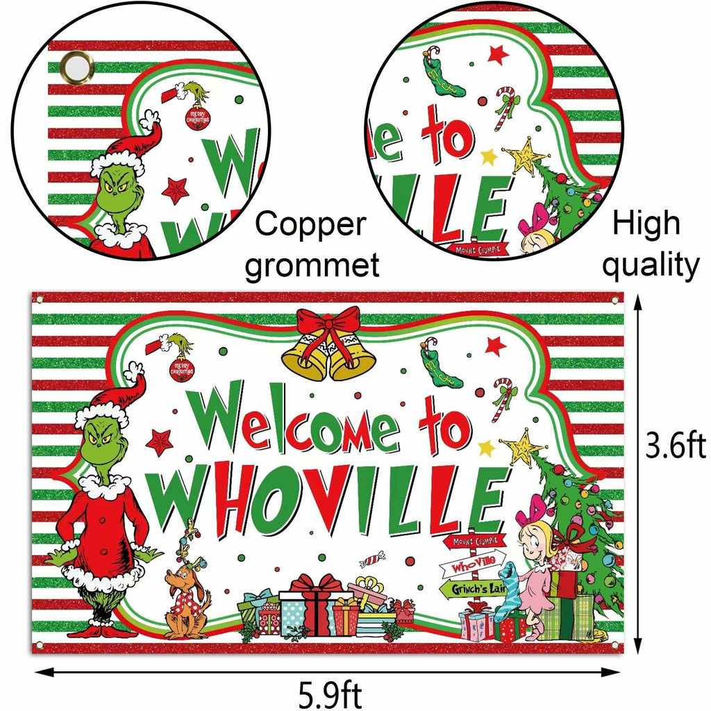 Sunwer Xmas Photo Booth Backdrop Green Christmas Winter Holiday 7x5ft White-A