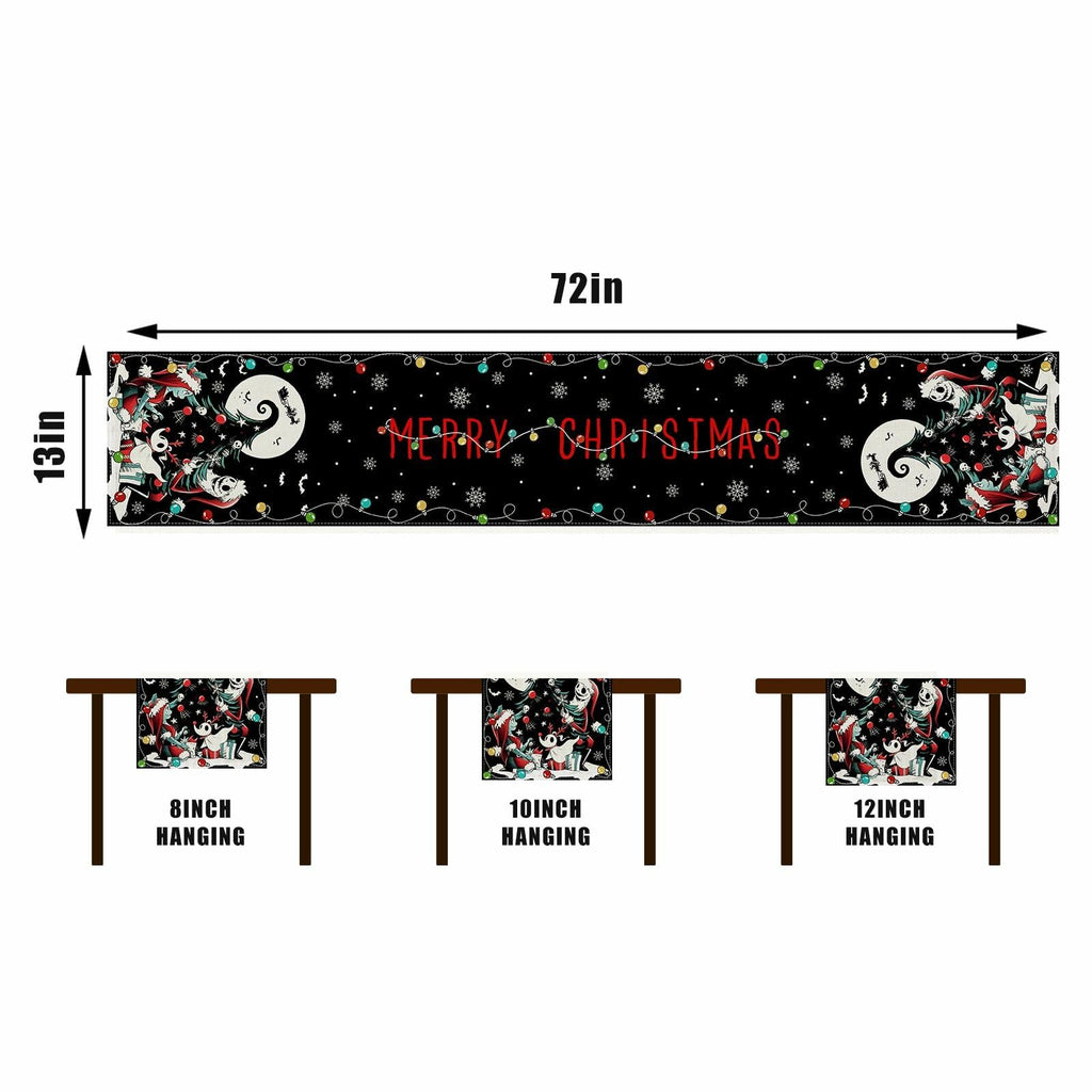 Christmas Table Runner Merry Christmas Winter Xmas Decorations 13x72 Inch