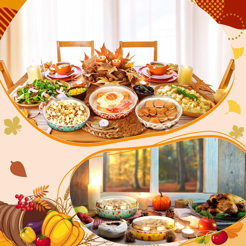 FillTouch 80 Set Thanksgiving Loaf Pan Disposable 6.3x2.17 Autumn Maple Lid