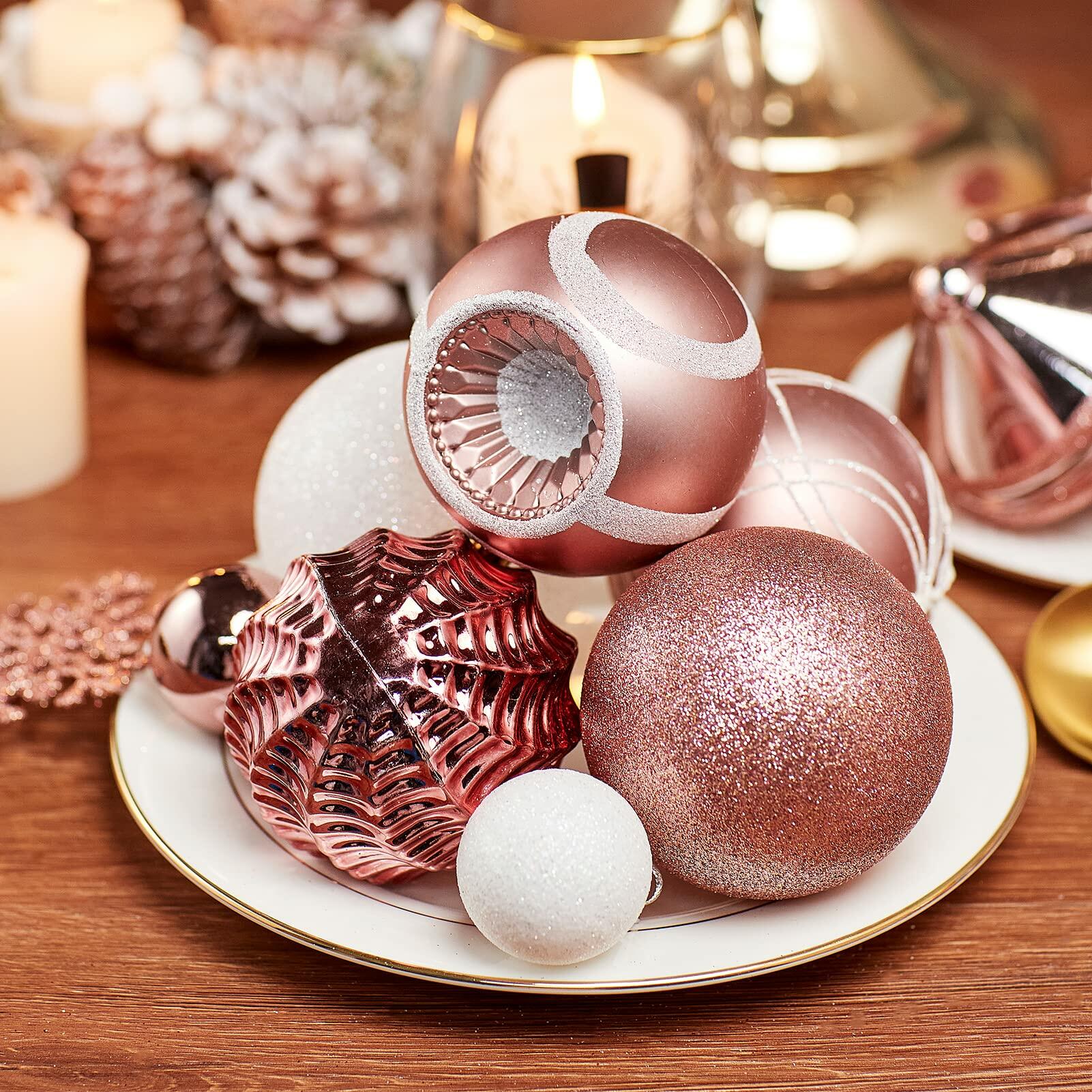XmasExp Shatterproof Christmas Hanging Balls Red 102pcs Tree Ornaments