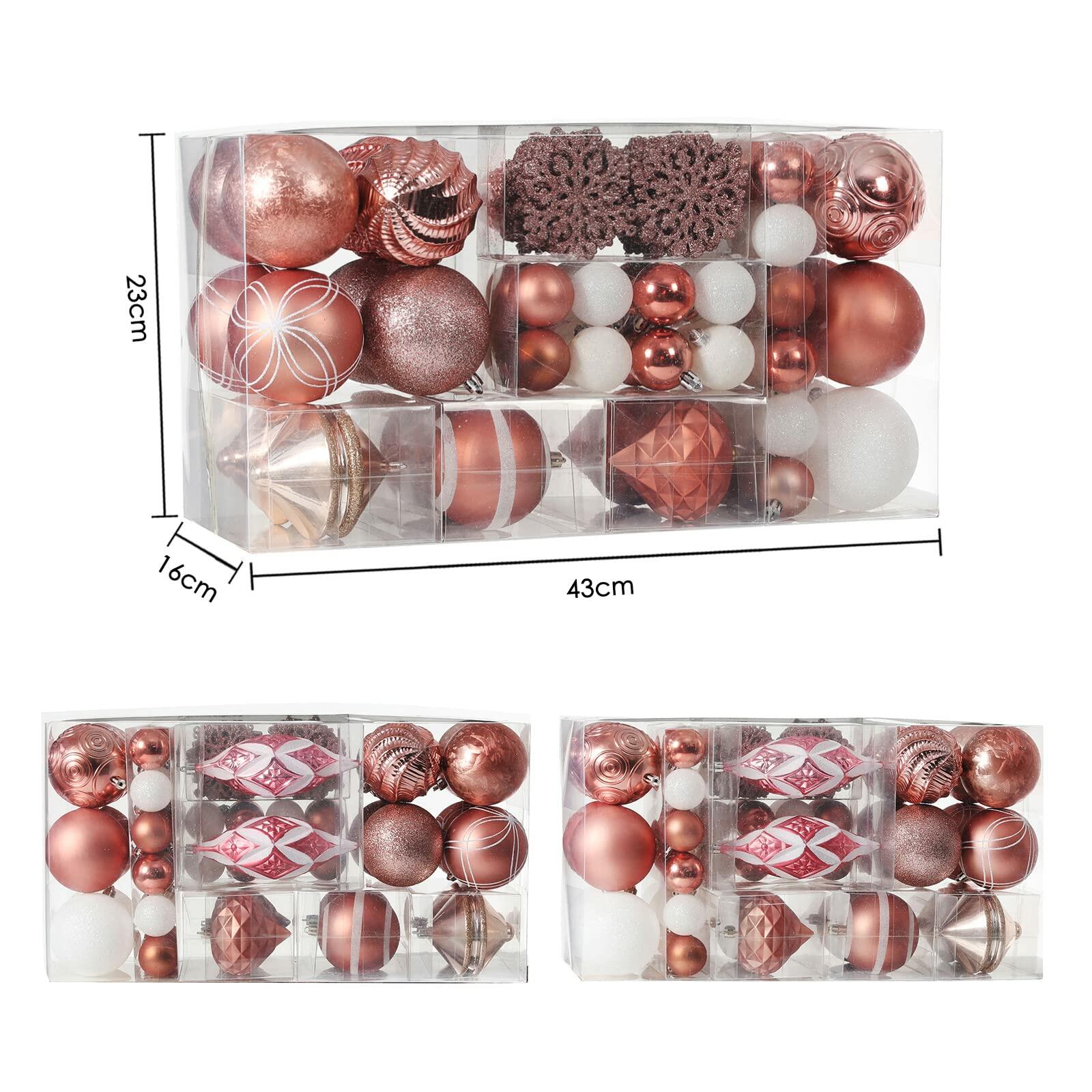 XmasExp Shatterproof Christmas Hanging Balls Red 102pcs Tree Ornaments