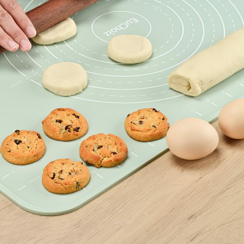 [Like_new] EuChoiz Silicone Pastry Mat 24x16 Extra Thick Non Stick Baking Mat Green