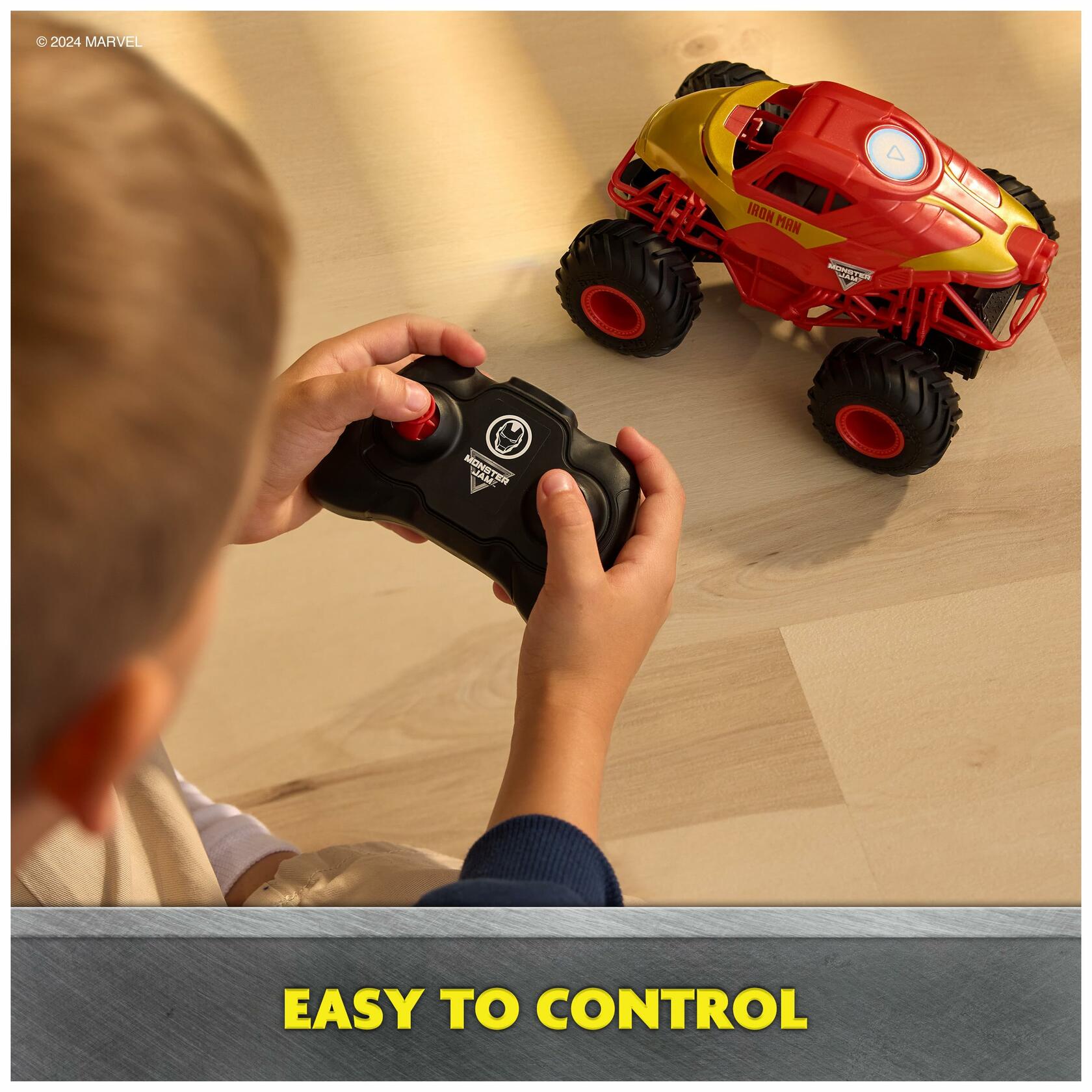 Monster Jam Marvel Iron Man RC Monster Truck 1:24 Scale Kids Toy