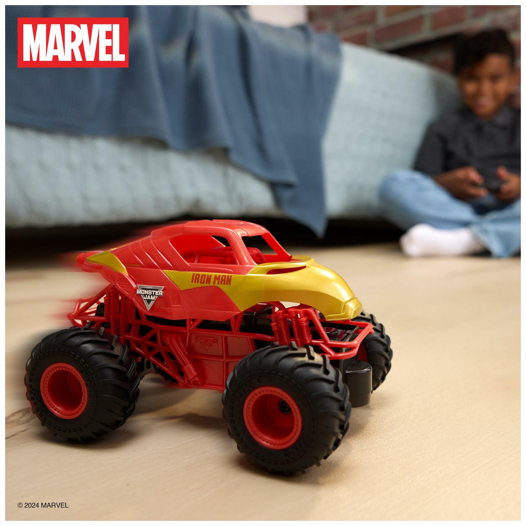 Monster Jam Marvel Iron Man RC Monster Truck 1:24 Scale Kids Toy