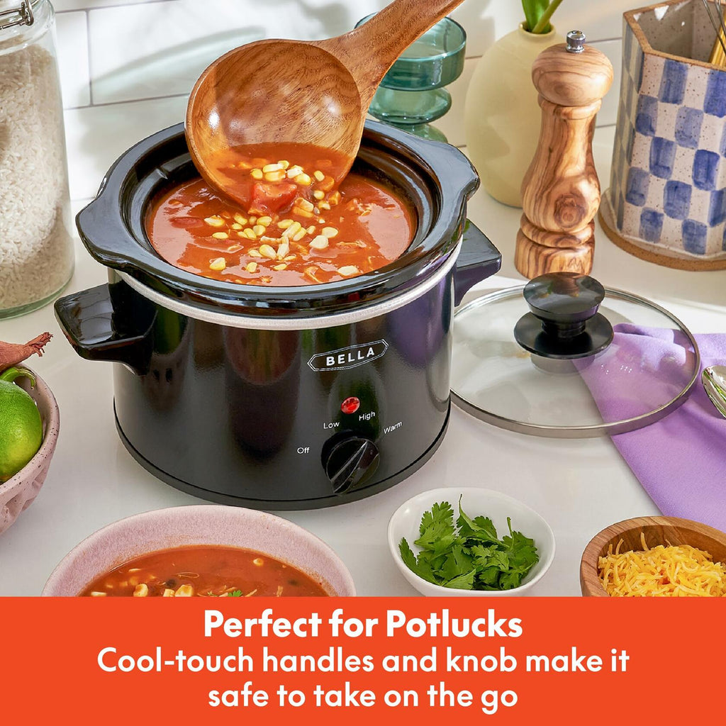 [Like New] bella Electric Slow Cooker 1.5 Qt Portable Mini Rice Cooker Black