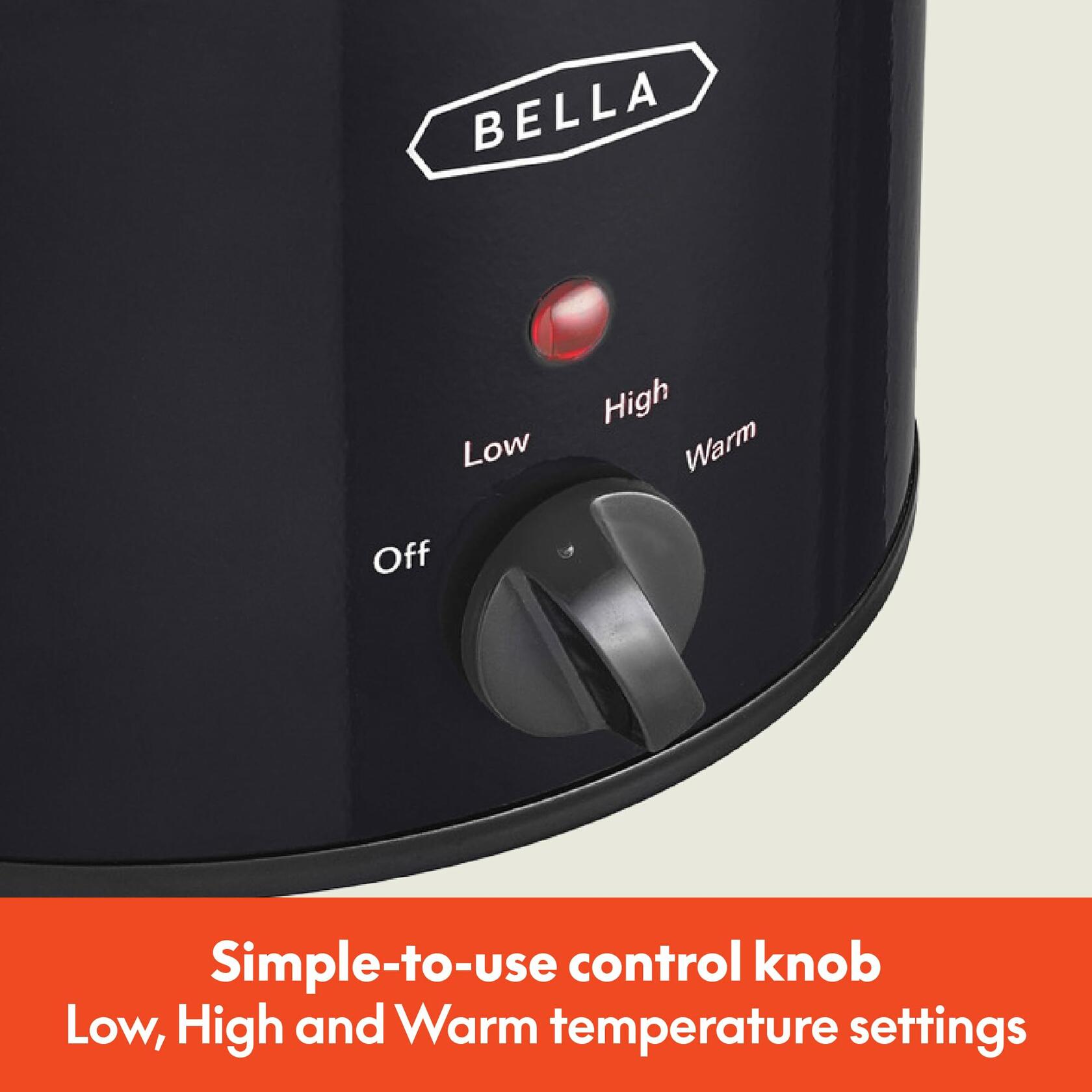 [Like New] bella Electric Slow Cooker 1.5 Qt Portable Mini Rice Cooker Black