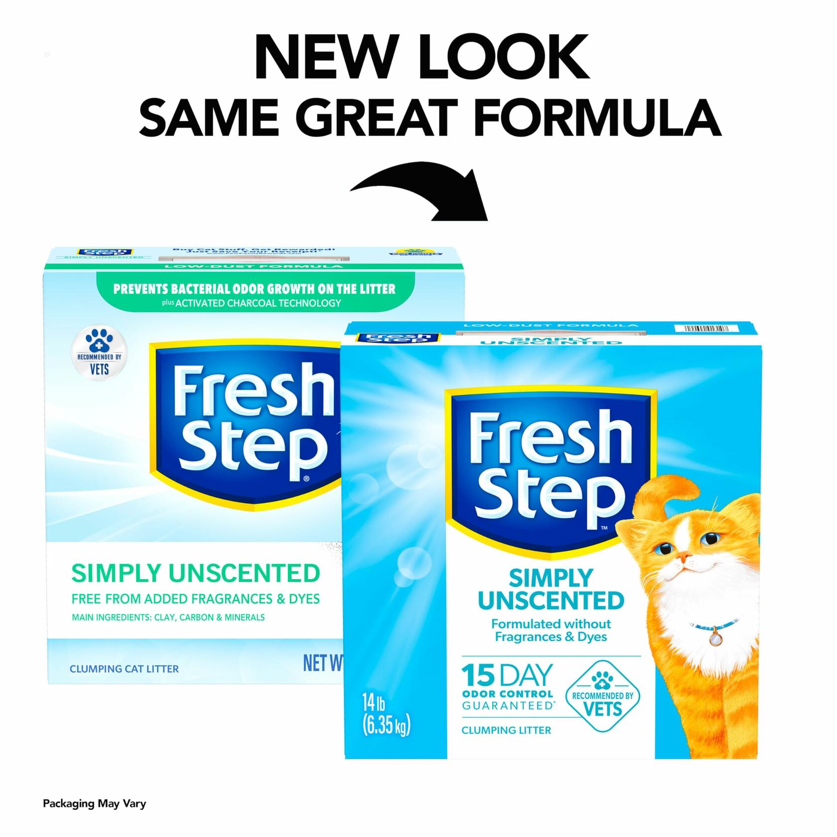 [Like New] Fresh Step Simply Unscented Clumping Cat Litter Activated Charcoal 14 lb