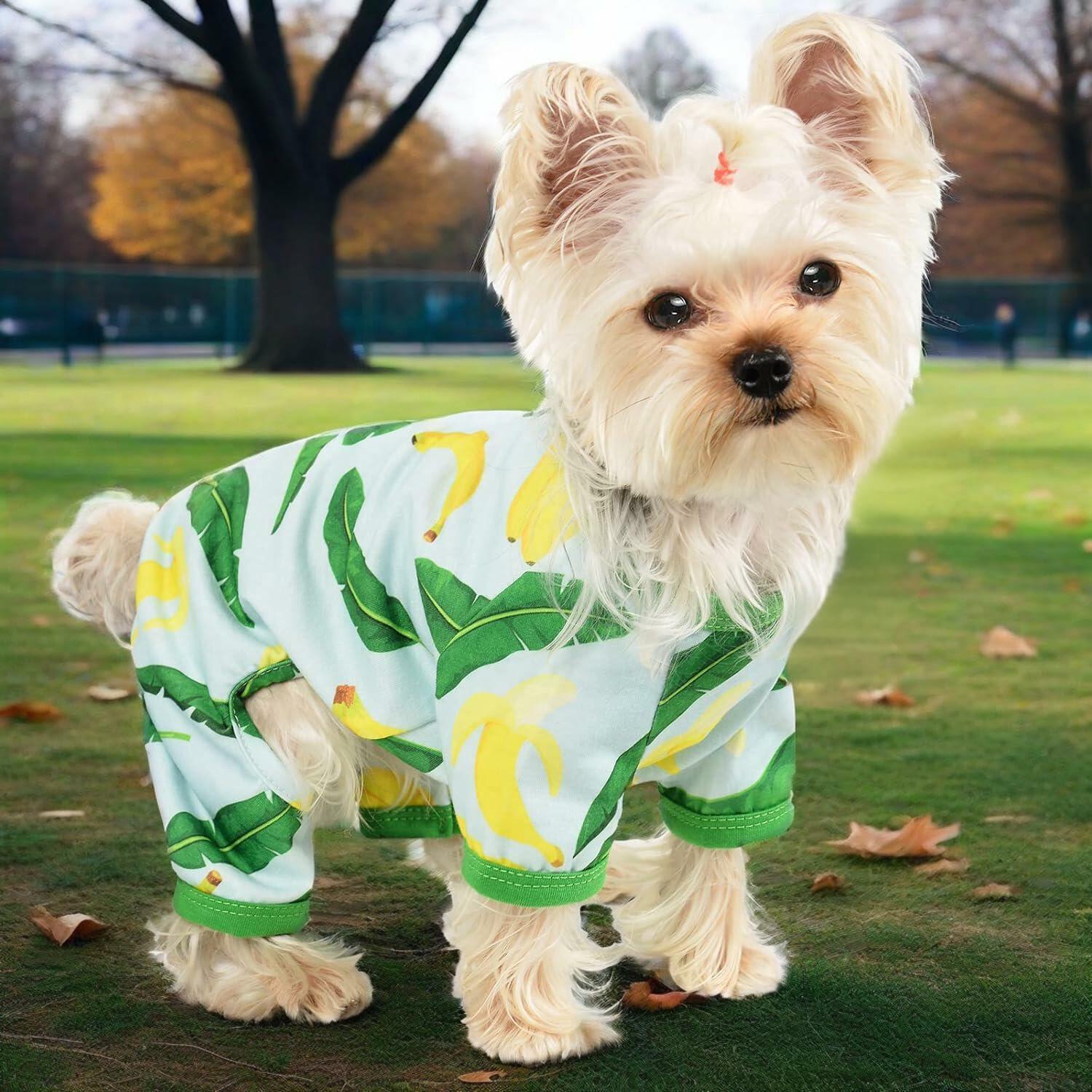 Dog Pajamas Small Chihuahua Yorkie Teacup Puppy Pjs Soft Clothes Size 2XL