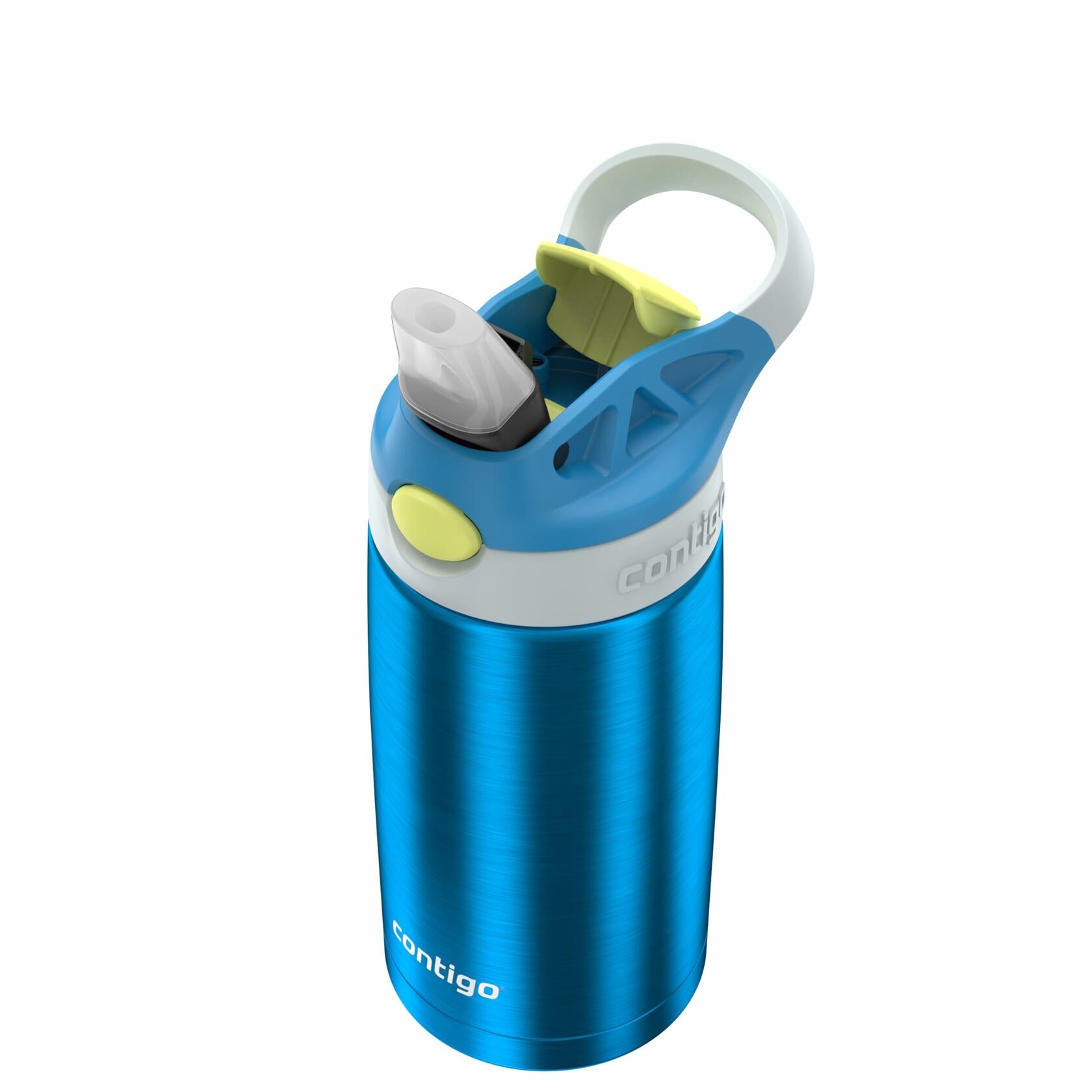 Contigo Autospout Water Bottle 13oz Blue Poppy Glacier Stainless Steel Leakproof