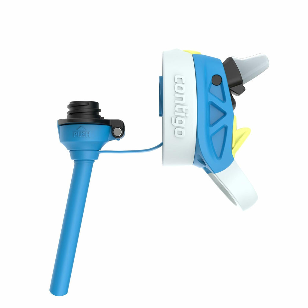 Contigo Autospout Water Bottle 13oz Blue Poppy Glacier Stainless Steel Leakproof