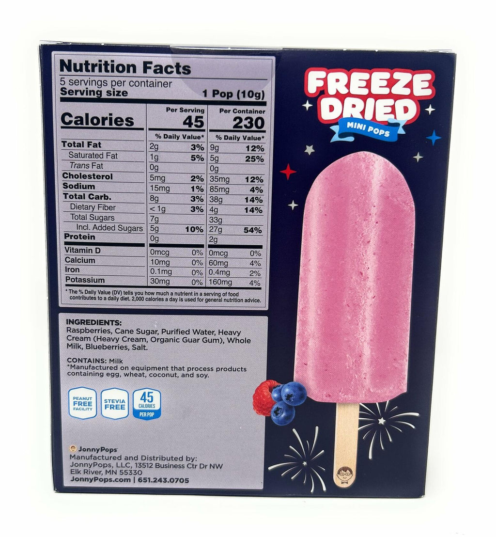 BestBy04/27 Jonny Pops Mini Popsicles Freeze Dried Berries & Cream 10g 5ct