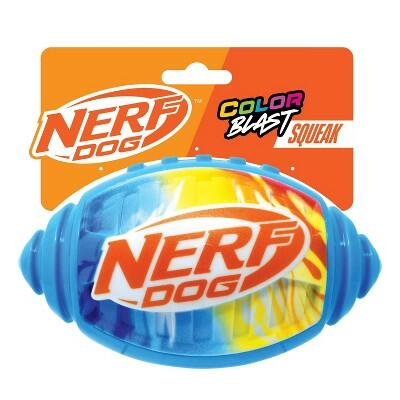NERF Color Blast Squeak Football Dog Ball Toy TPR Material Size M/L
