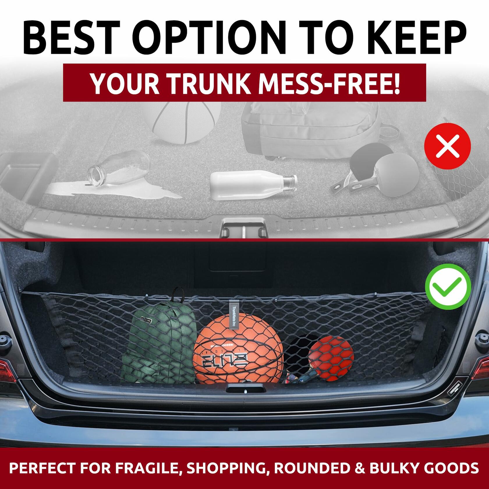 Envelope Automotive Elastic Trunk Mesh Cargo Net for Volvo S60 2019-2025