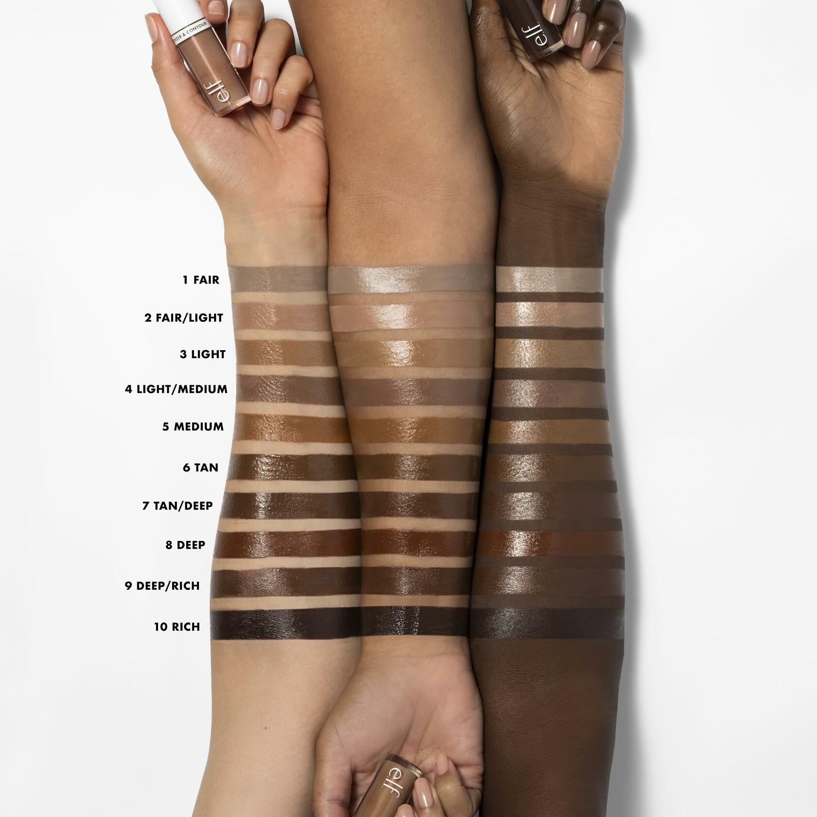 e.l.f. Camo Liquid Bronzer & Contour Silky Pigmented Formula 8 Deep