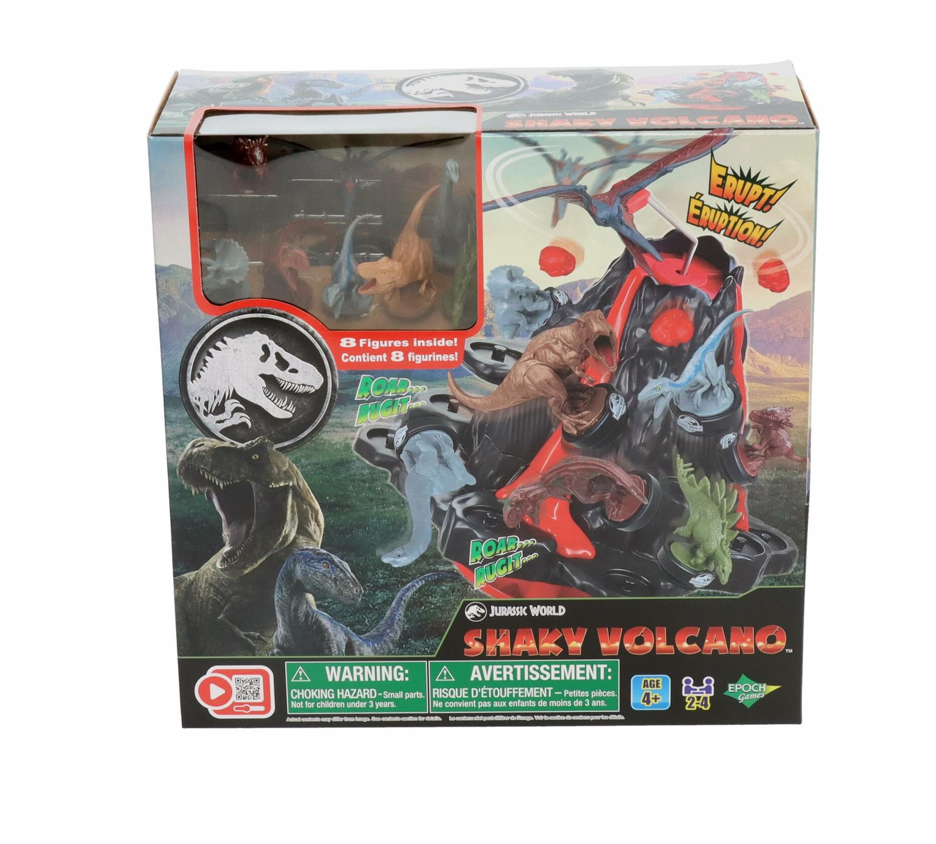 EPOCH Games Jurassic World Shaky Volcano Action-Packed Dinosaur Game Ages 5+