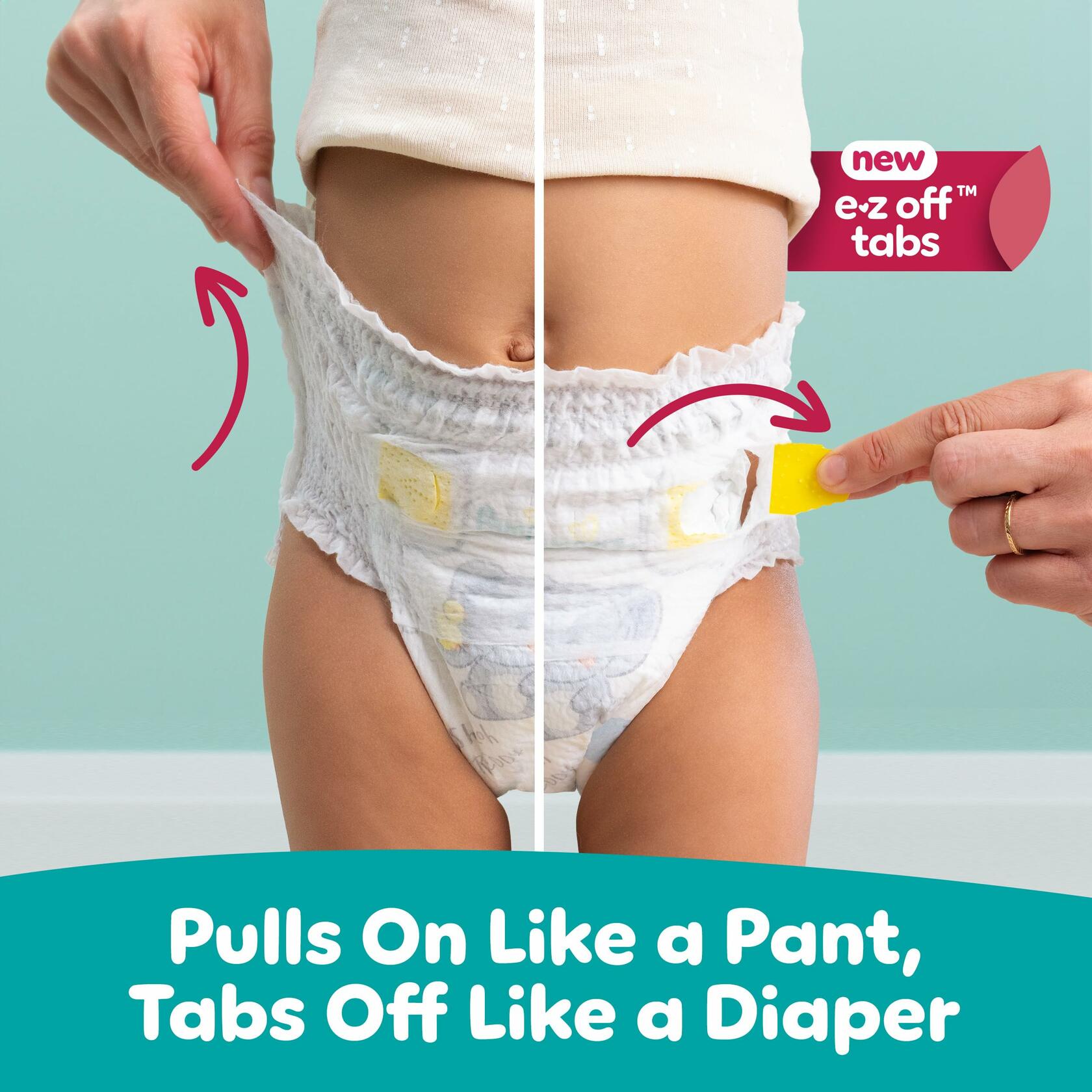 Pampers Swaddlers 360° Diapers Comfy Dry Fit Pull On Baby 19 Count Size 4