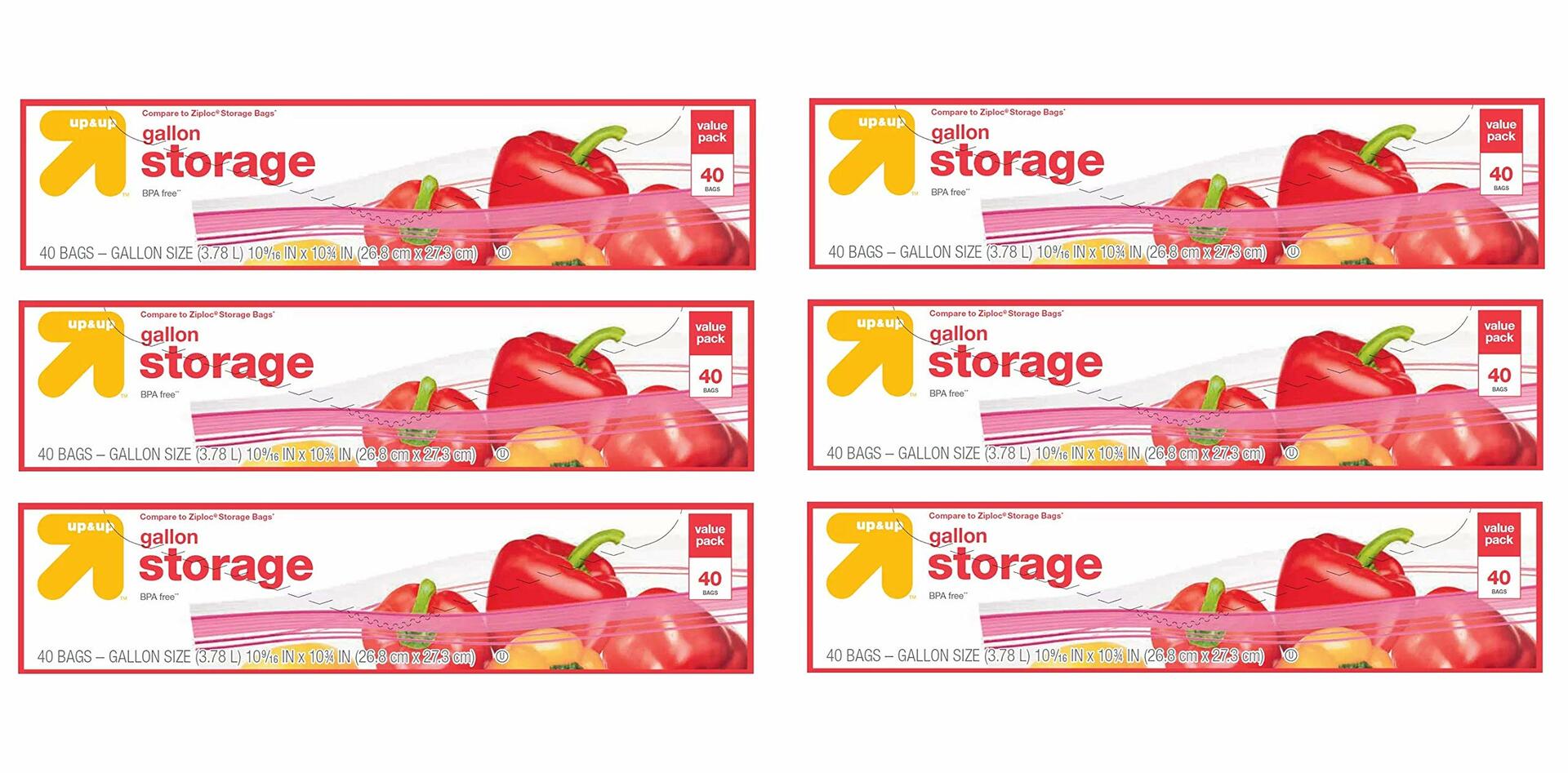 Up & Up Gallon Storage Bags Red 240ct (6 Packs of 40ct)