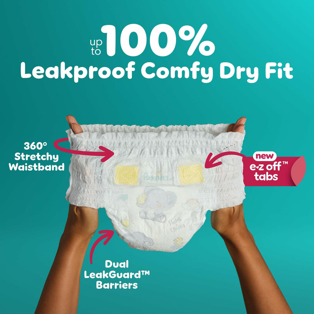Pampers Swaddlers 360° Diapers Comfy Dry Fit Pull On Baby 19 Count Size 4