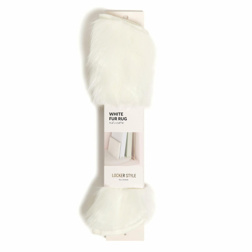 U Brands Round Fur Rug White Faux Sheepskin Soft Fluffy 3ft Diameter