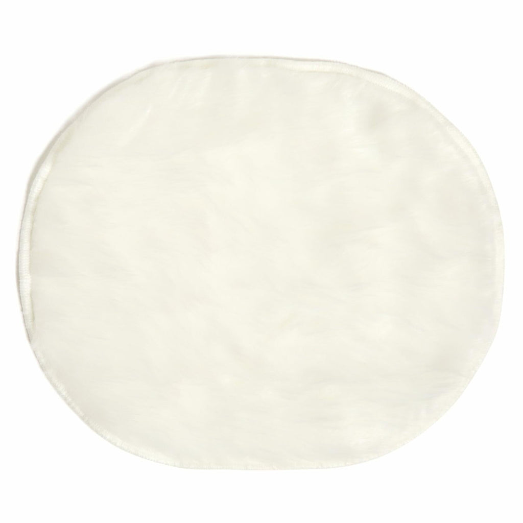 U Brands Round Fur Rug White Faux Sheepskin Soft Fluffy 3ft Diameter