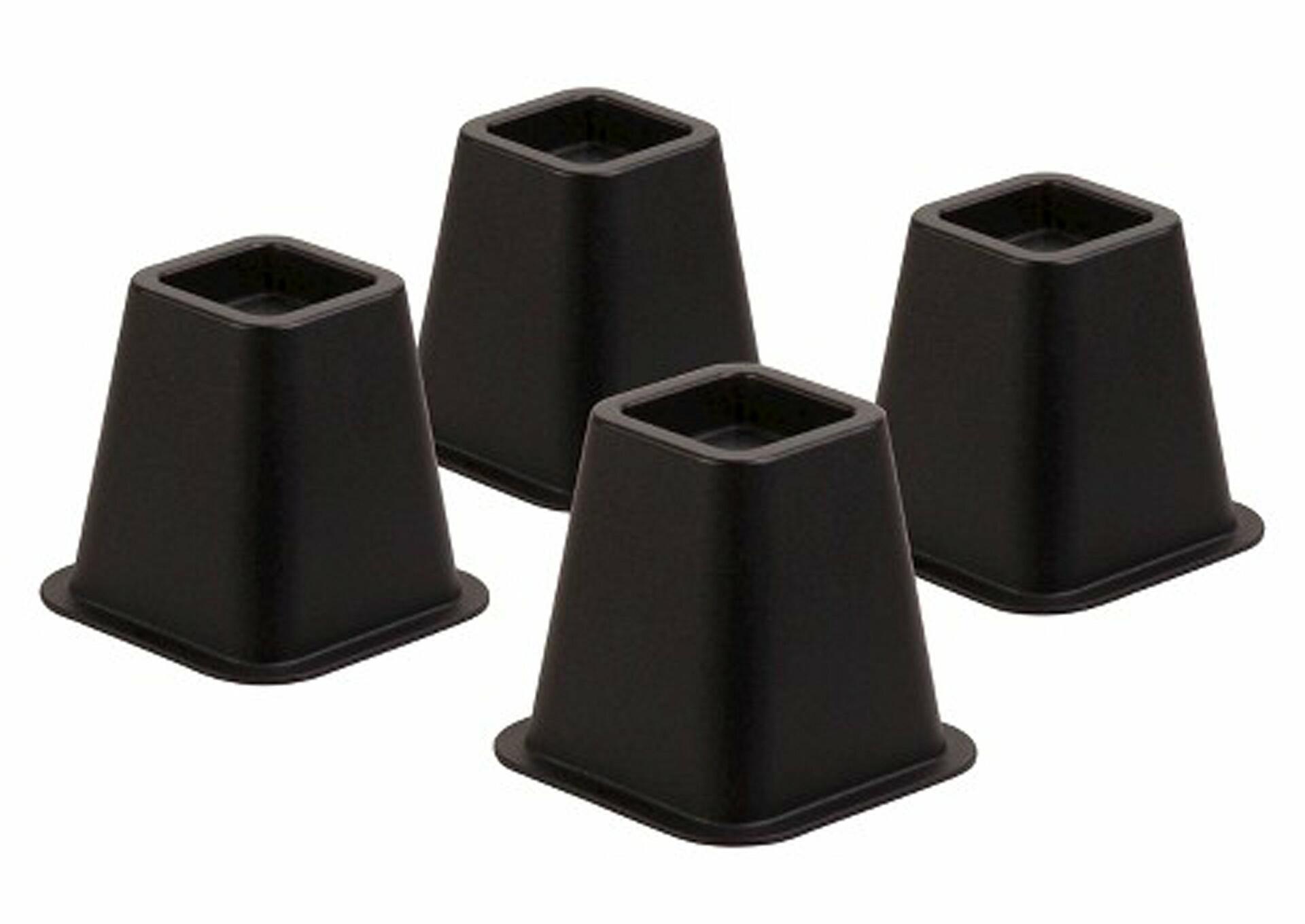 Bed Riser Elevators Black Plastic 5.25"h x 6.25"dia 6" Elevation Set