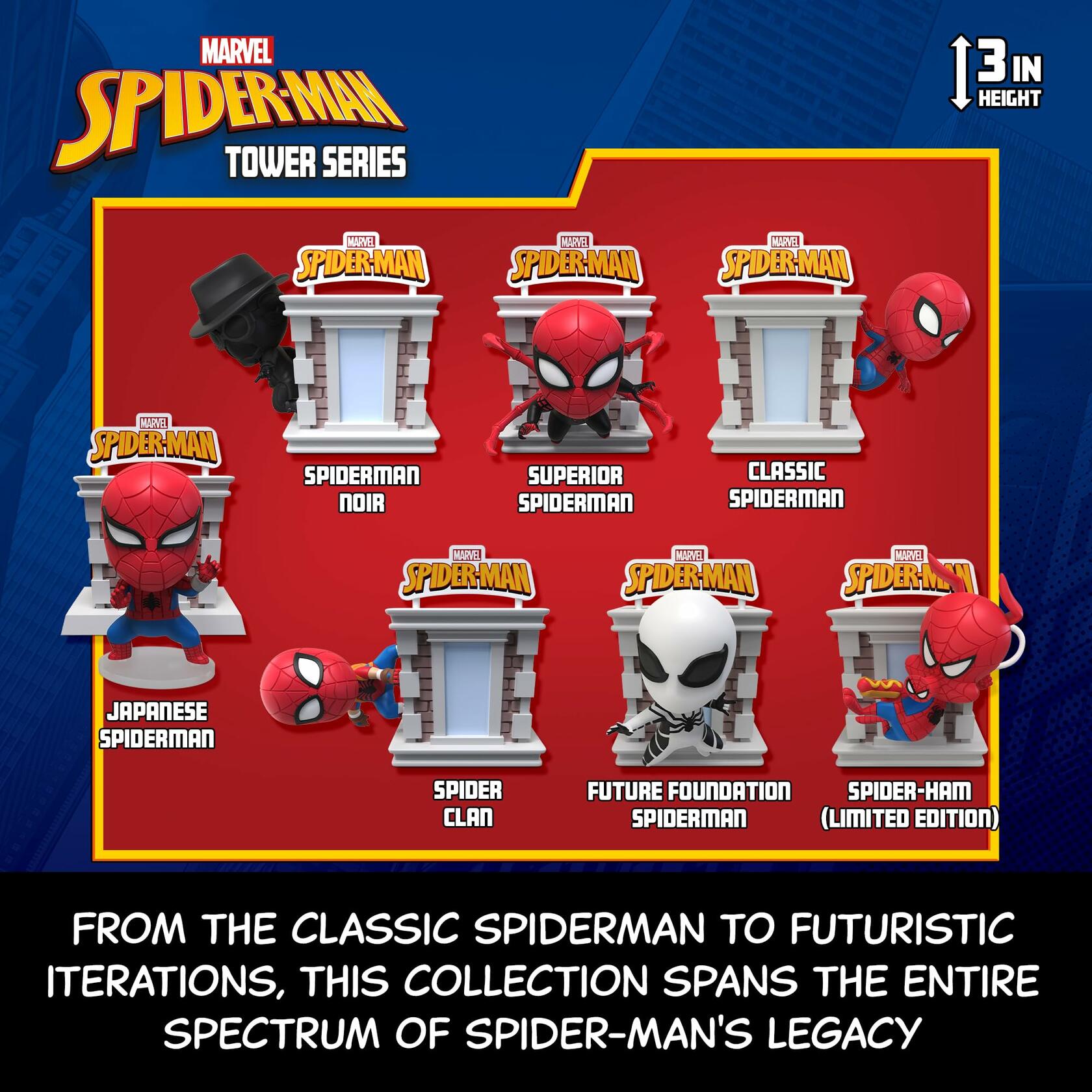 YuMe Spider-Man Tower Series Hero Box Blind Box 3" Multicolor Collectible Toy