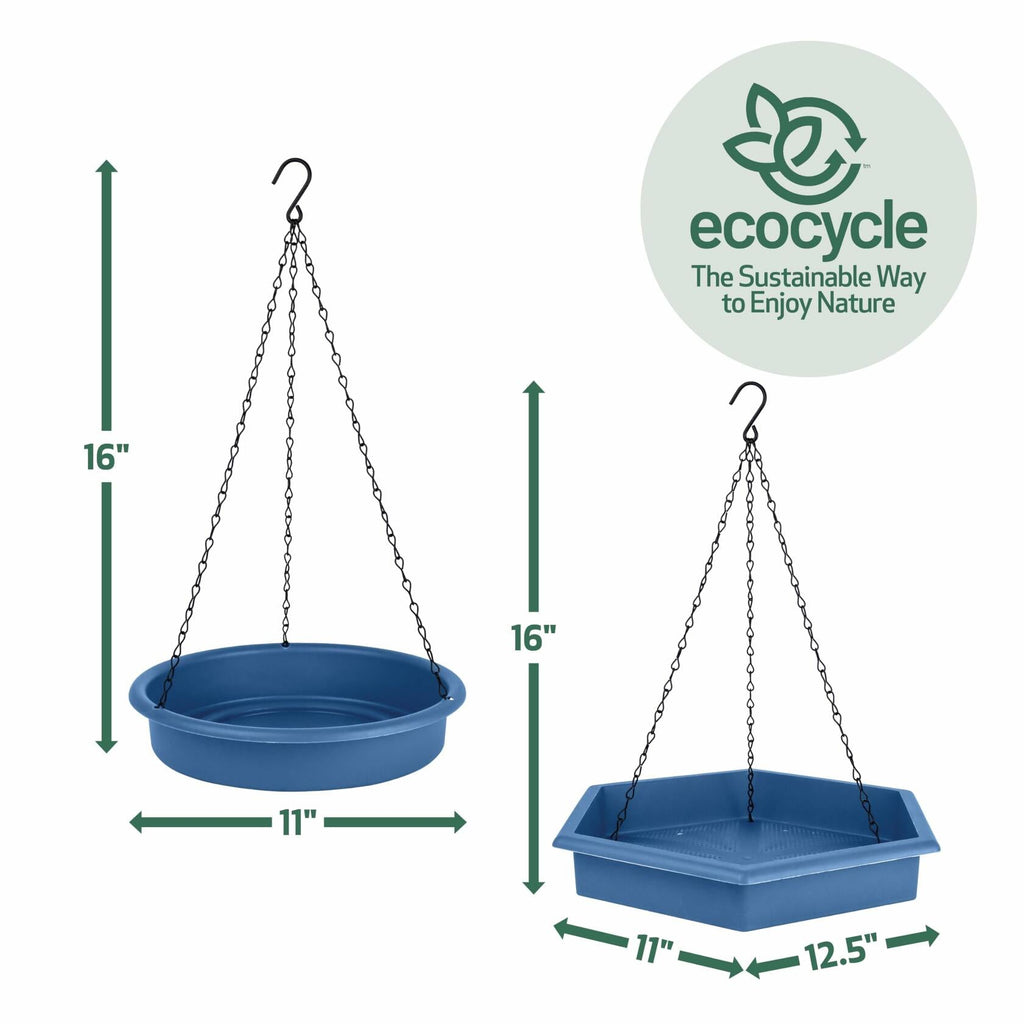 Natures Way RPFT4 EcoCycle Combo Cafe 2in1 Bird Feeder&Bird Bath  Blue  Case of4