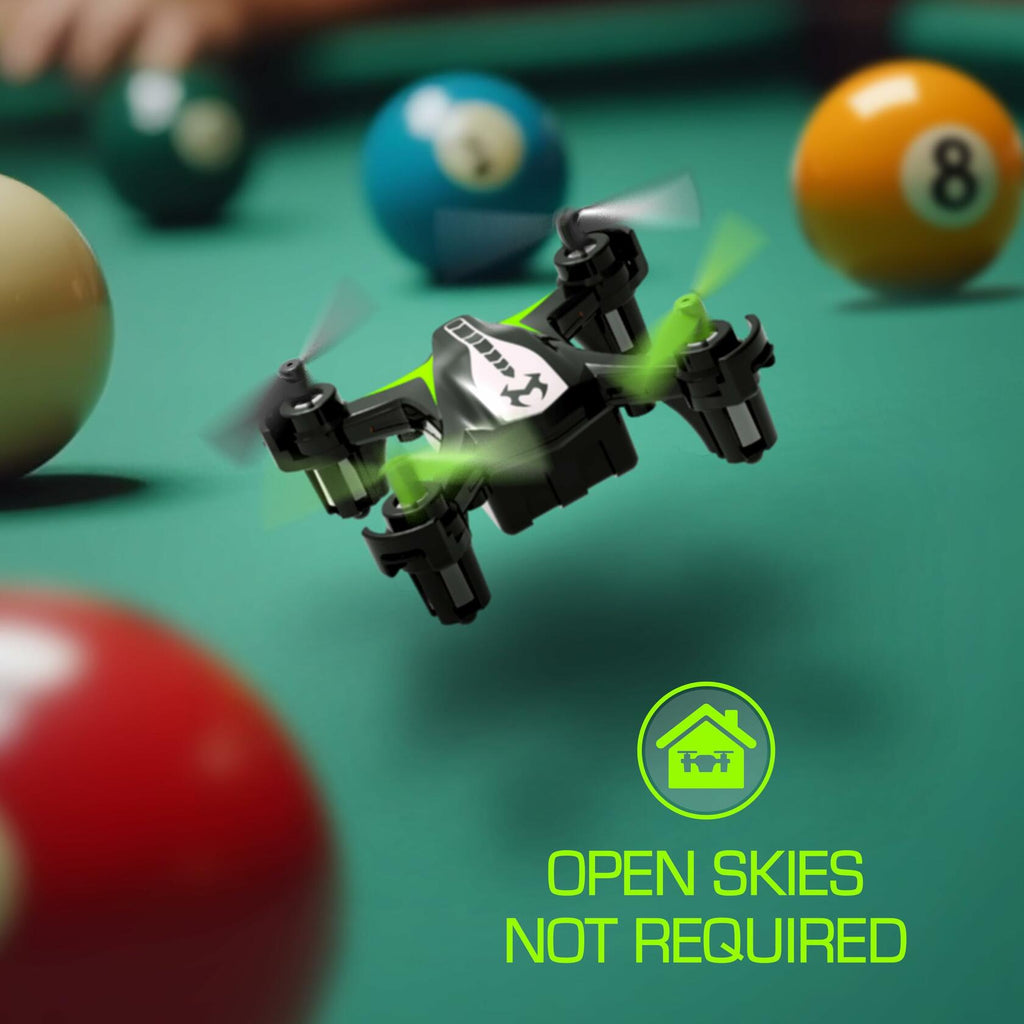 [Like New] Sky Viper Dash Nano Drone Black Green Compact Indoor Flying Quadcopter