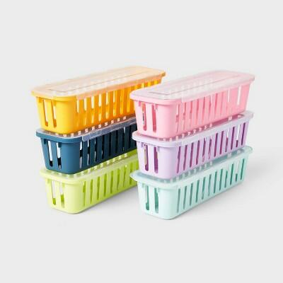 [Like New] Up&up 6pk Small Baskets with Lids Pastel Colors Teacher Supplies