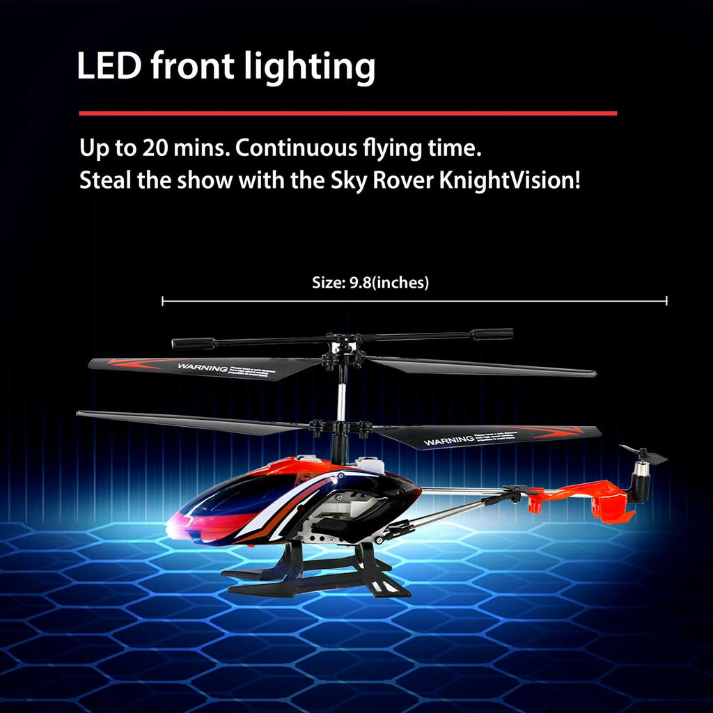 [Like New] AlphaToys RC Helicopter Sky Rover Knight Vision LED Lights Red. Up to 7 minutes