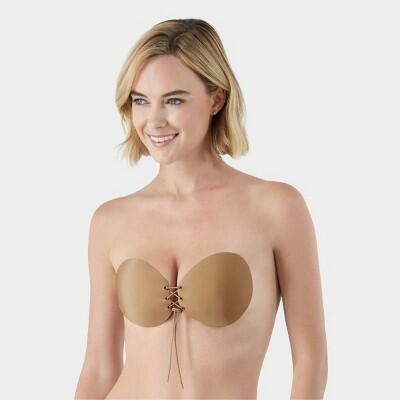 Maidenform Lace-Up Adhesive Bra Nude Seamless Polyester Elastane Size C