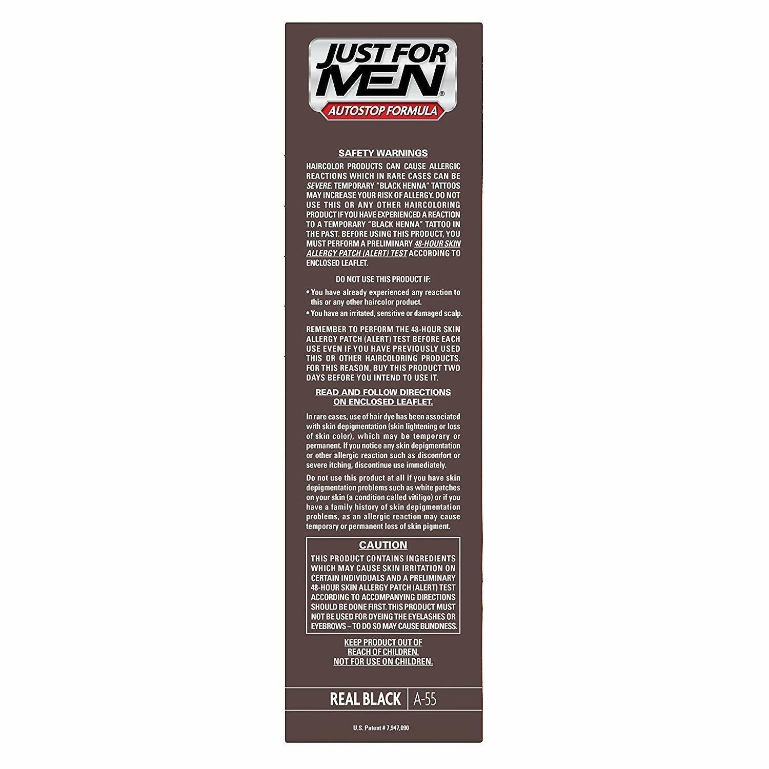 Just For Men AutoStop Men's Comb-in Hair Color Real Black 1.2oz