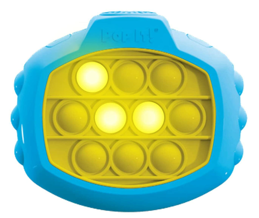 [Like New] Buffalo Games Pop It! Pro Light Up Pattern Popping Game Blue Yellow