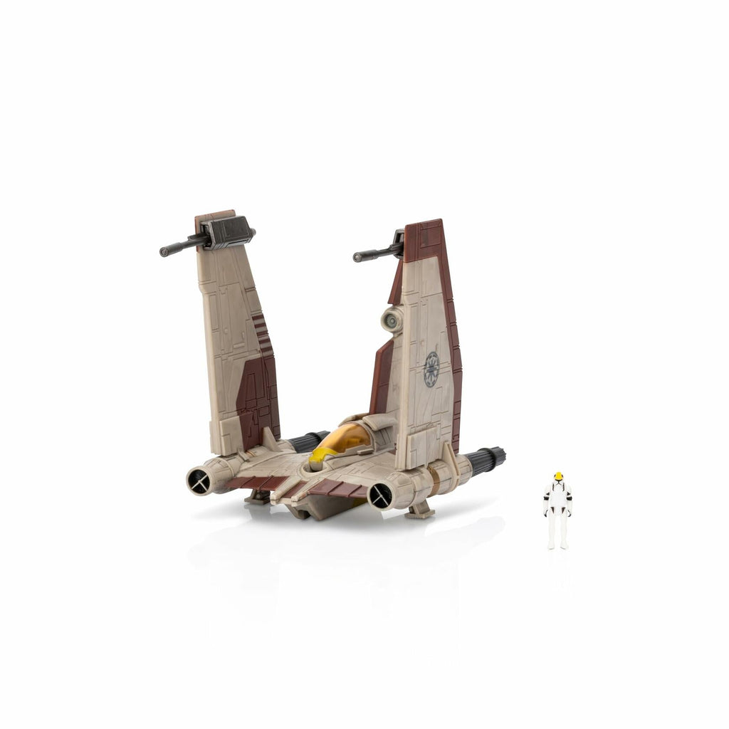 [Like New] Jazwares Star Wars Micro Galaxy V-19 Torrent Starfighter 5" Vehicle with Figure