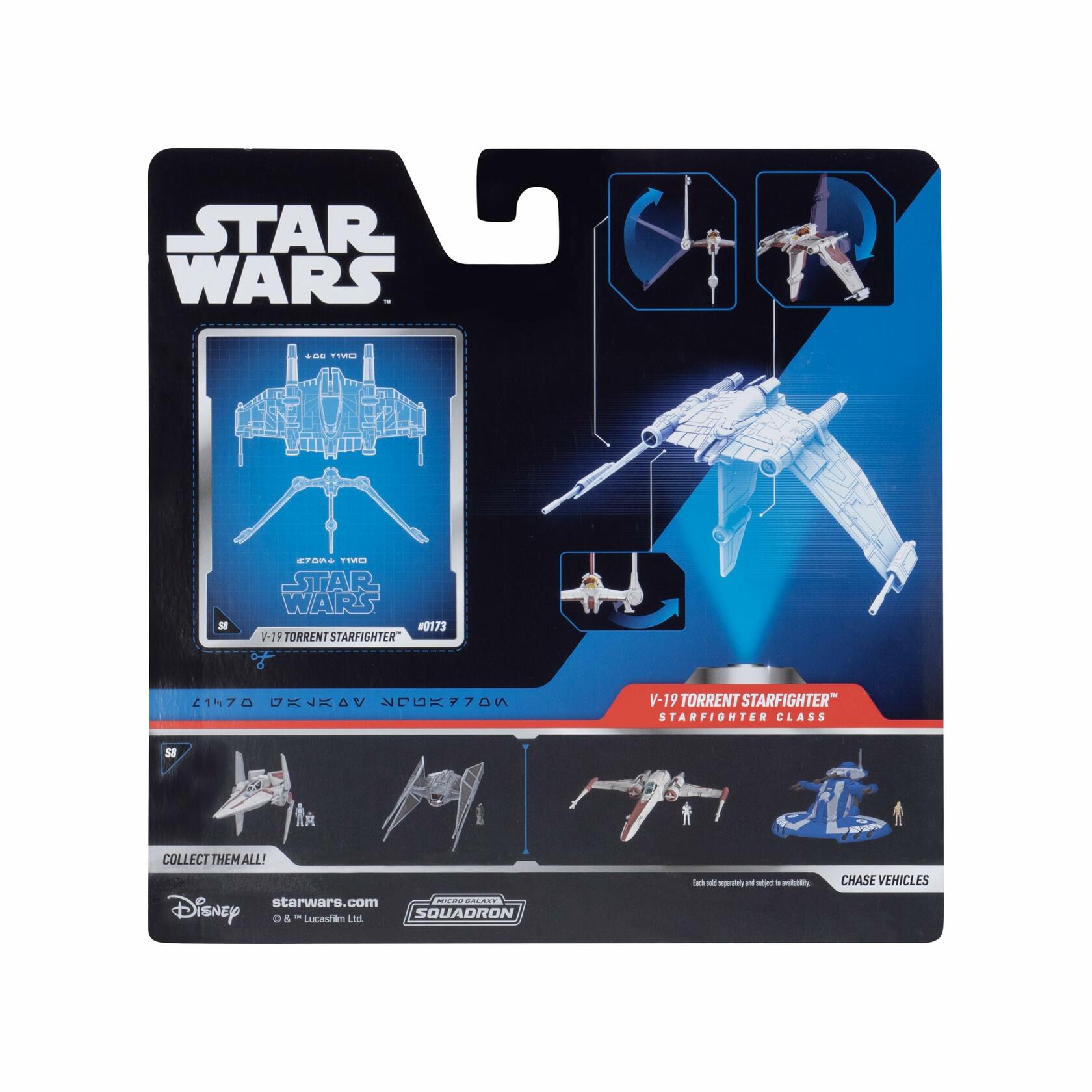 [Like New] Jazwares Star Wars Micro Galaxy V-19 Torrent Starfighter 5" Vehicle with Figure