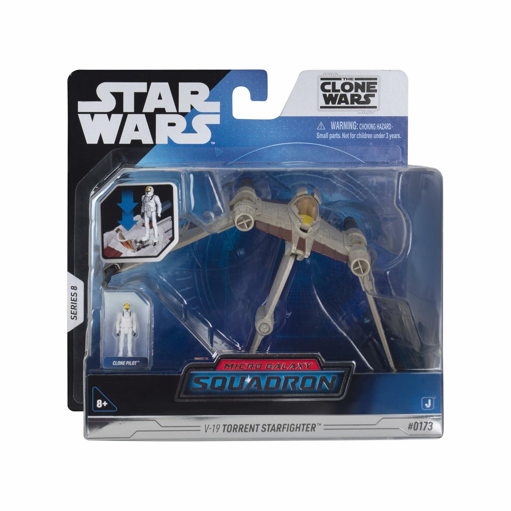[Like New] Jazwares Star Wars Micro Galaxy V-19 Torrent Starfighter 5" Vehicle with Figure