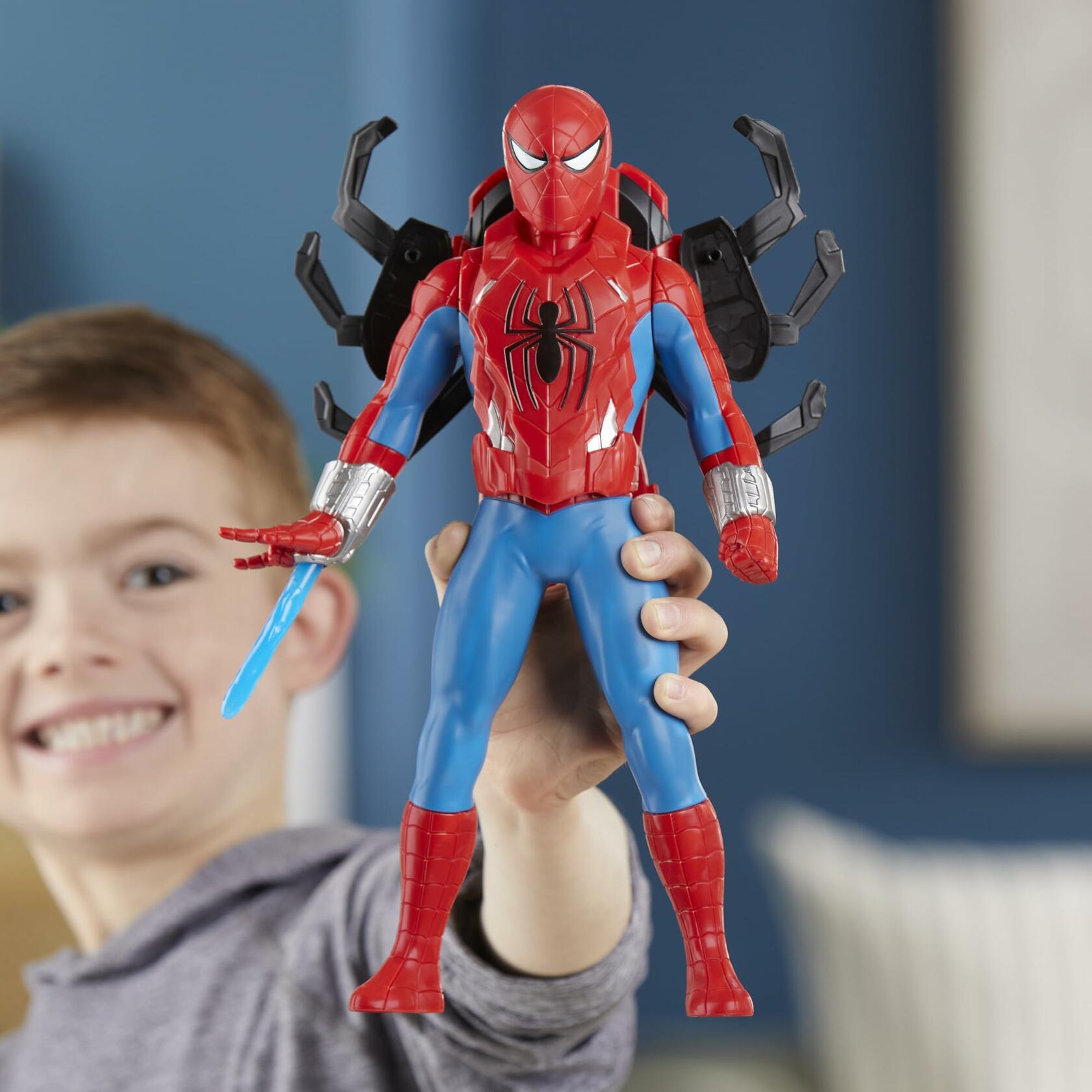 Marvel Spider-Man Thwip Blast Action Figure Red Plastic 11-Inch