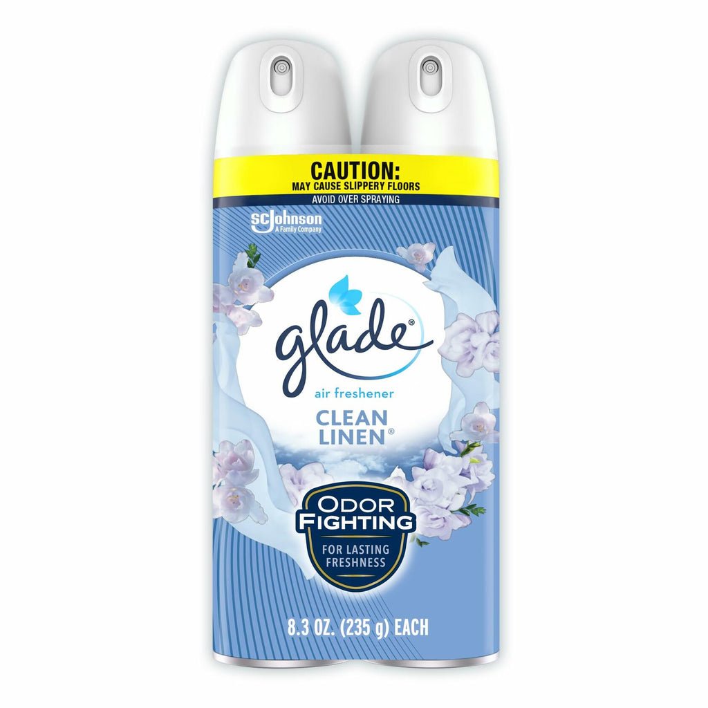 Glade Air Freshener Odor Fighting Room Spray Clean Linen 8.3 Oz 2 Pack