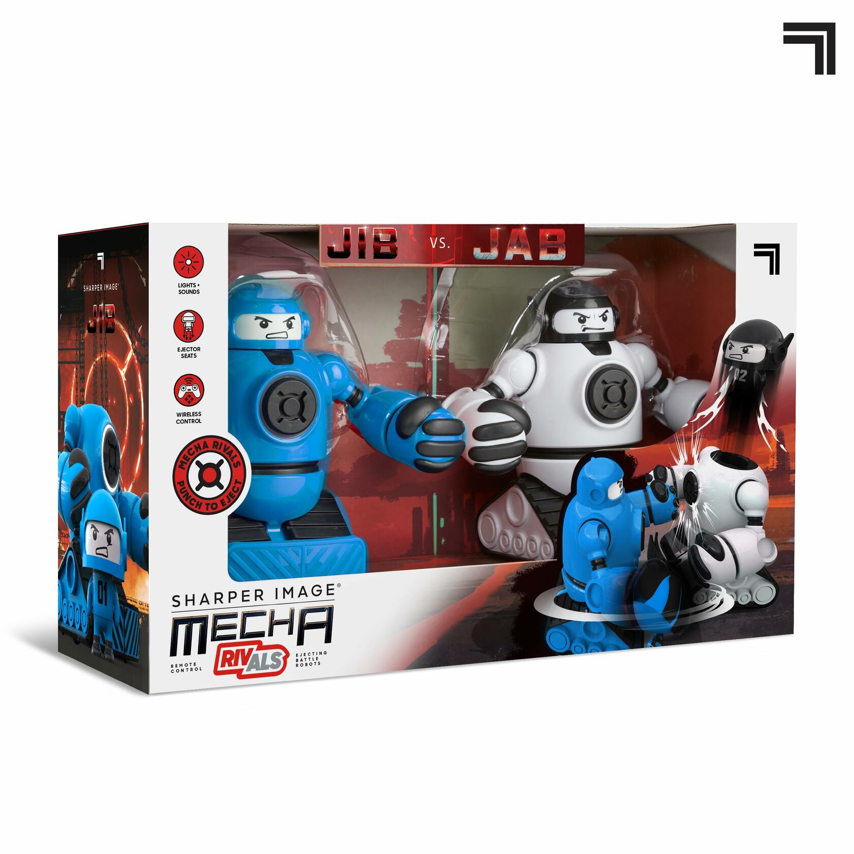 Sharper Image Mecha Rivals Remote Control Battle Robots Game Set Blue White
