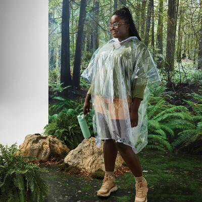 Embark Emergency Poncho Reusable Clear One Size Lightweight Packable