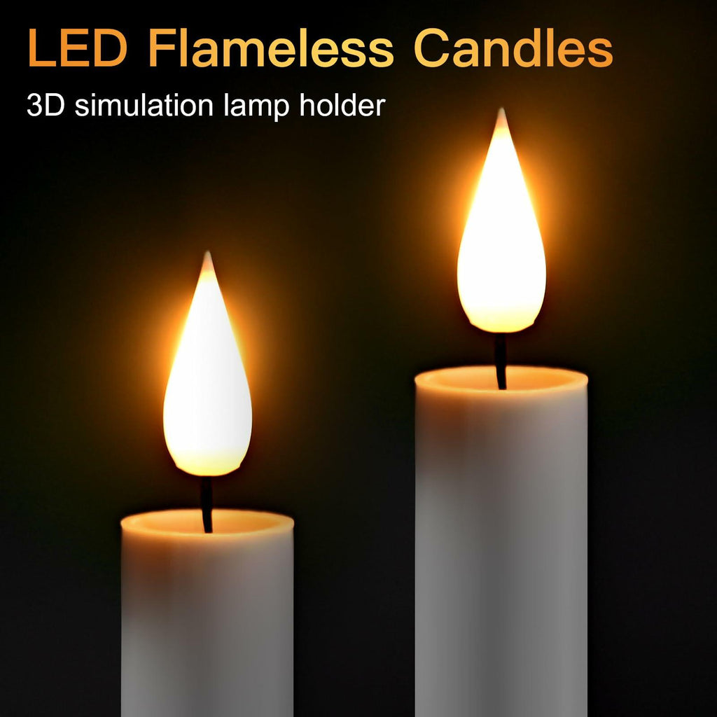BriVIVI LED Flameless Candle 9.64'' Silver Remote Timer Battery 2Pack