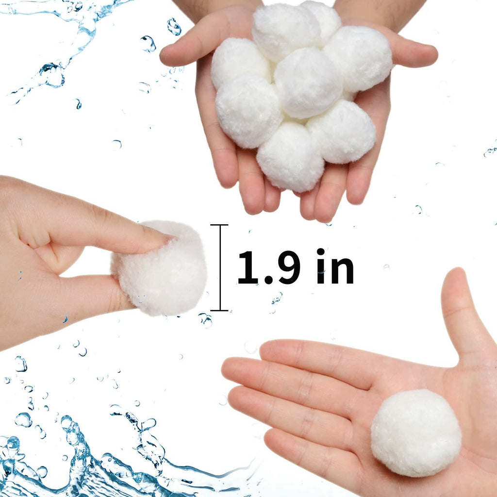 Naisidas 3.08lbs Pool Filter Balls Reusable Eco-Friendly White Sand Filter