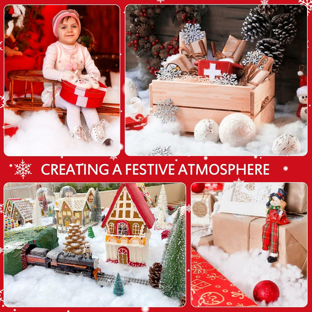 EIMMBD Christmas Cotton Snow Decor 12.4oz White Fluffy Artificial Snow