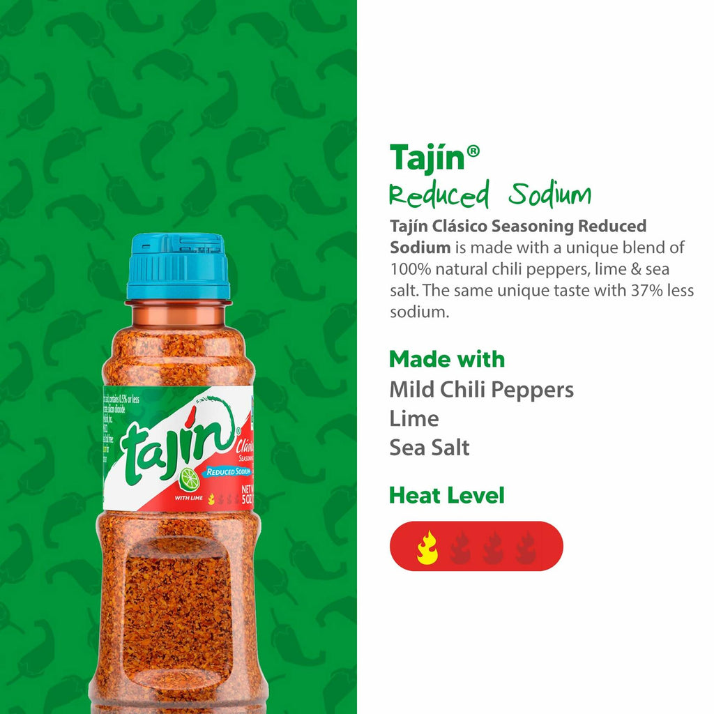 Tajin Clásico Reduced Sodium Seasoning 5 oz Pack of 3 Chili Lime Blend